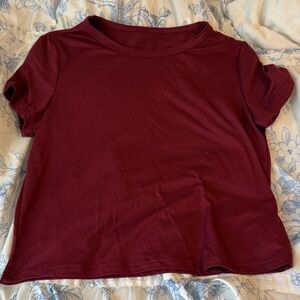 Burgundy Short Sleeve Top